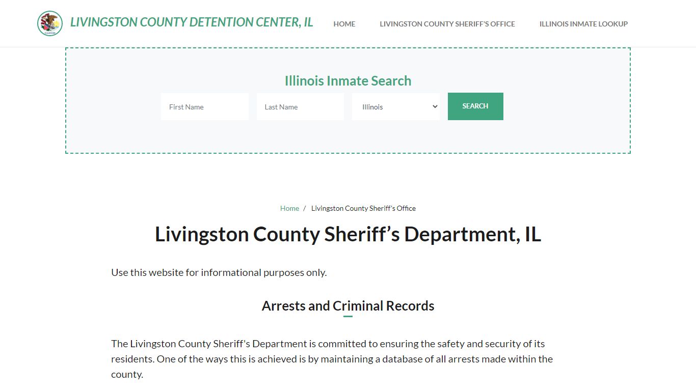 Livingston County Sheriff Department, IL Arrests, Warrant Lookup